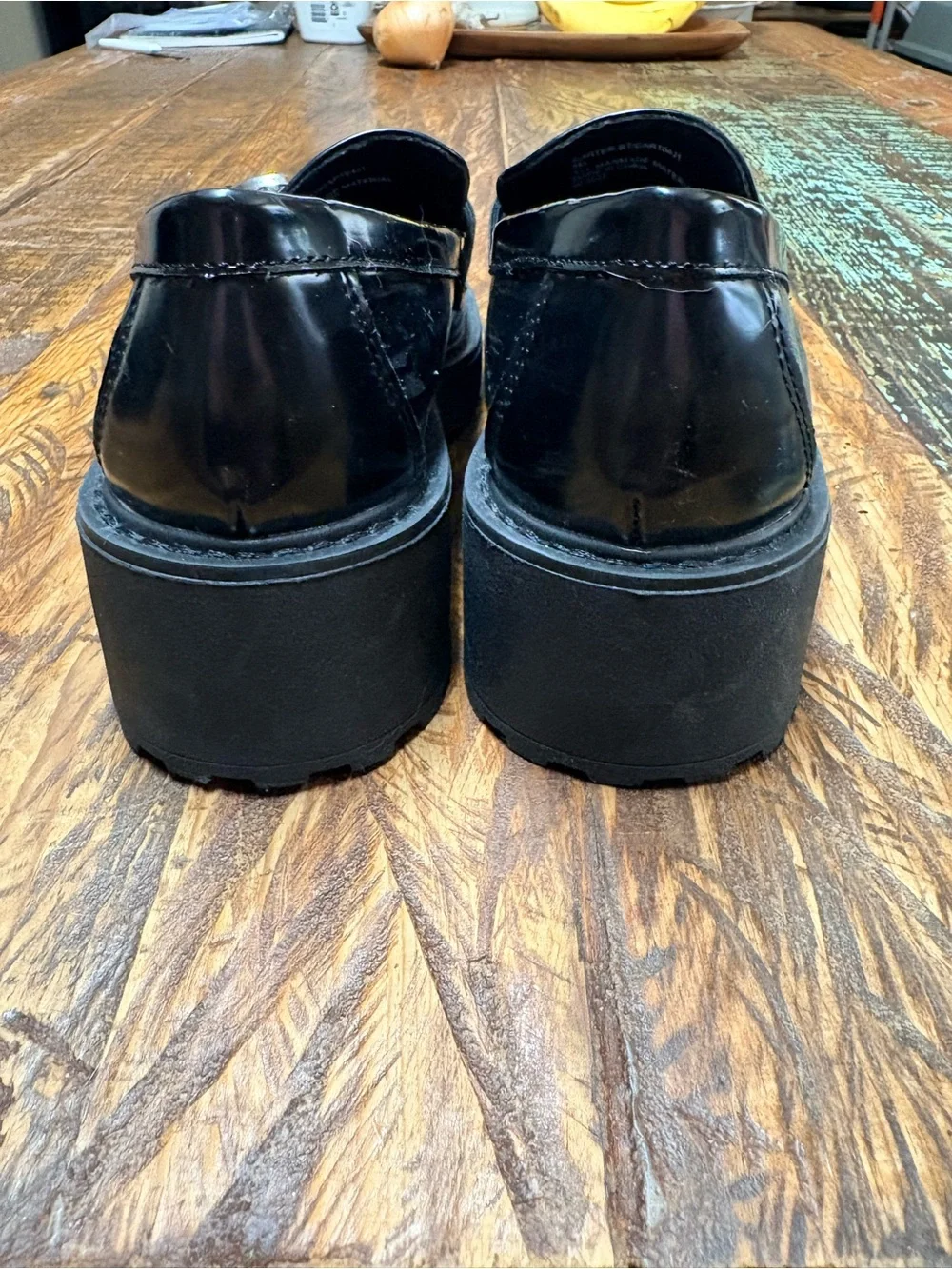 Madden Girl Carter Black Chunky Loafers Platforms with Silver Bit Detail Size 8